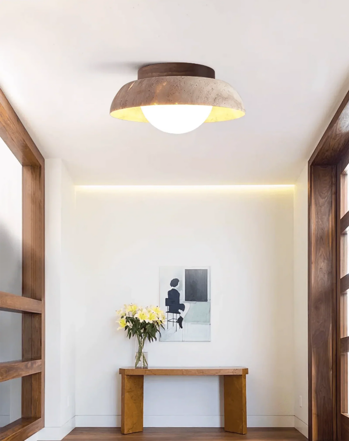 Travertine Caelo Ceiling Lamp – Travertine detail 6