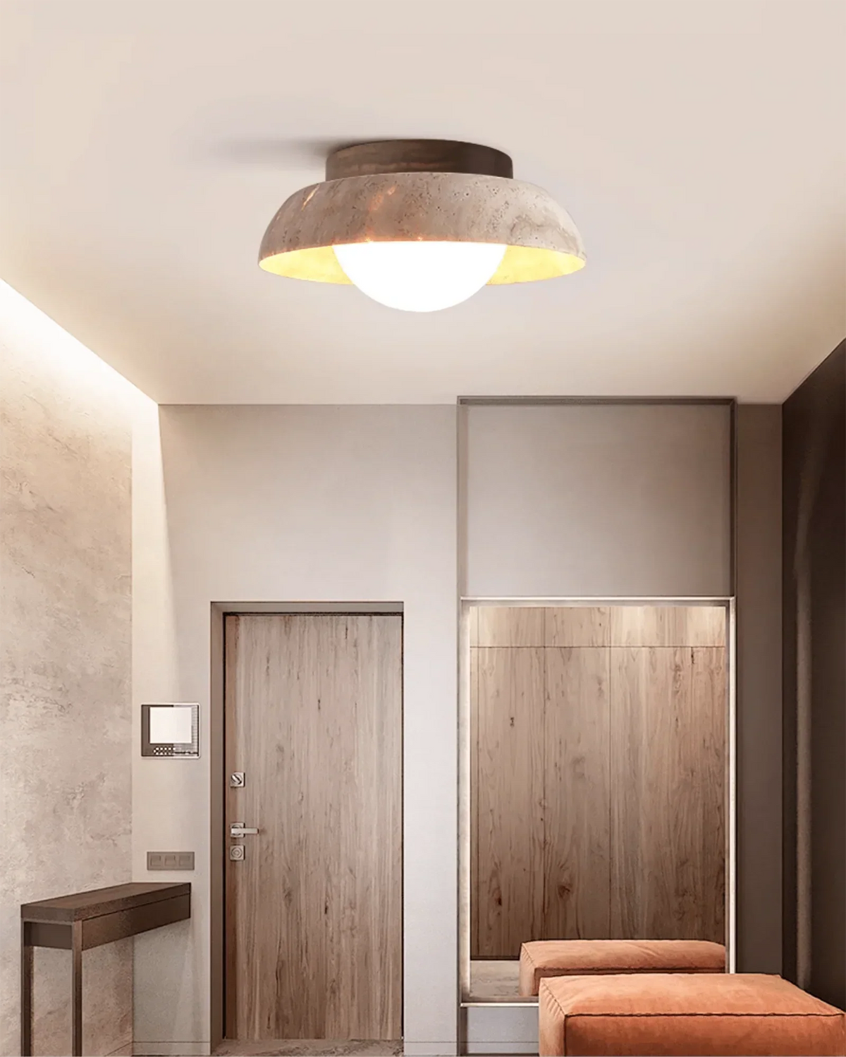Travertine Caelo Ceiling Lamp – Travertine detail 7