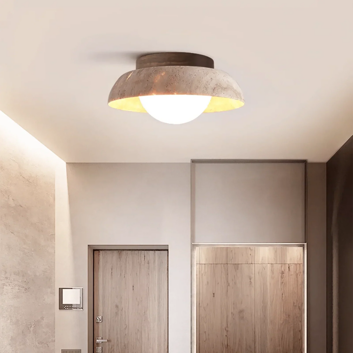 Travertine Caelo Ceiling Lamp – Travertine detail 2
