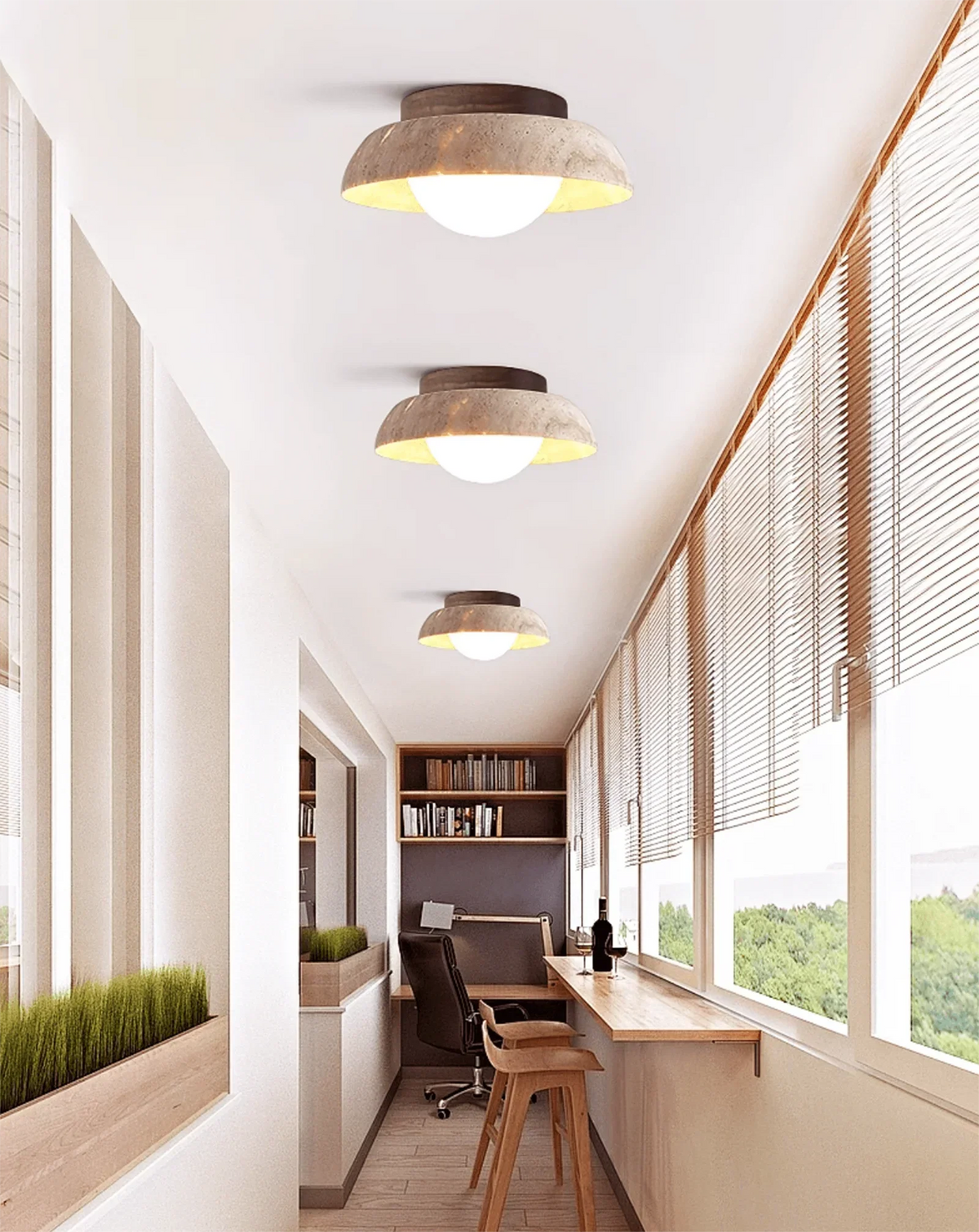 Travertine Caelo Ceiling Lamp – Travertine detail 5