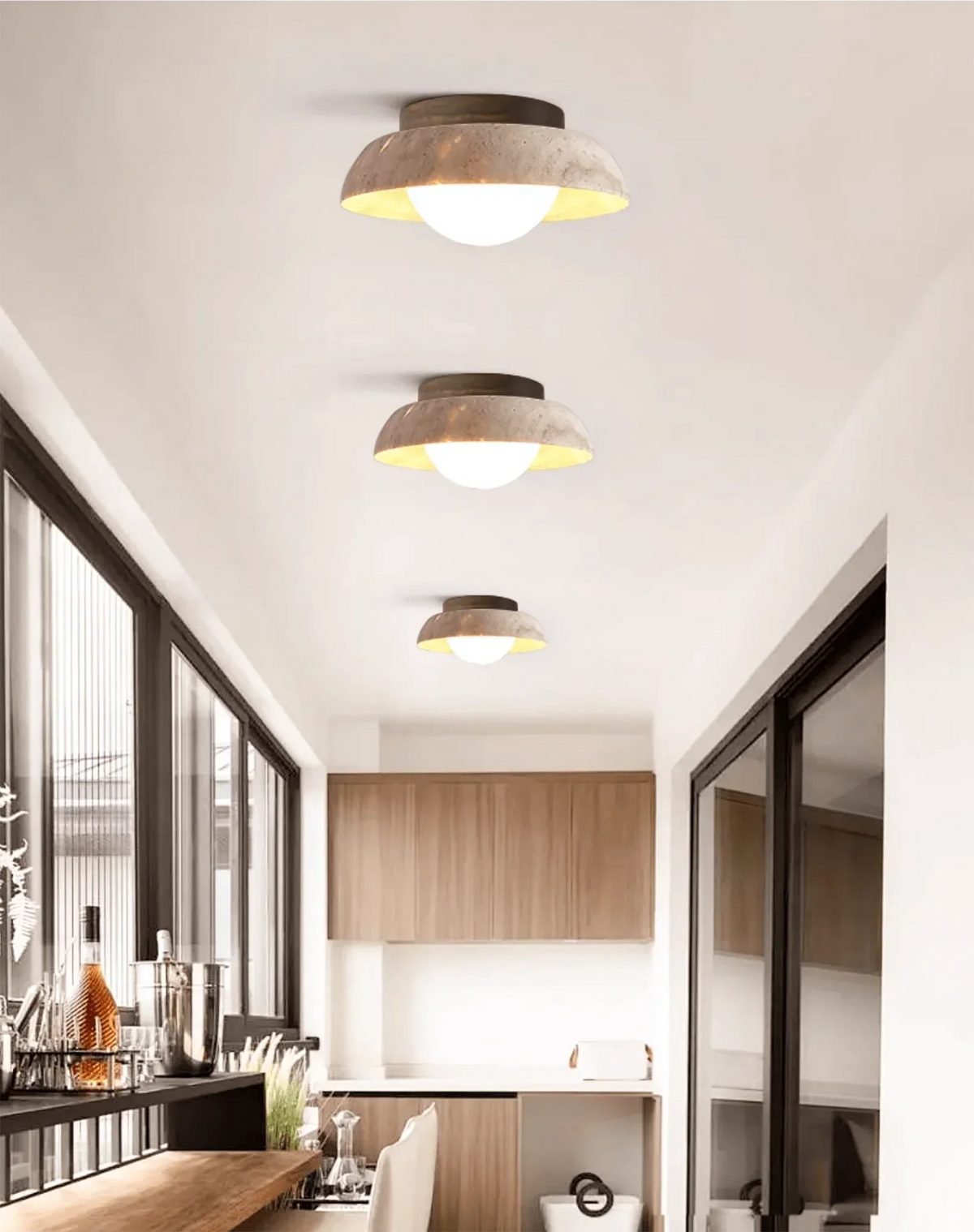 Travertine Caelo Ceiling Lamp – Travertine detail 3