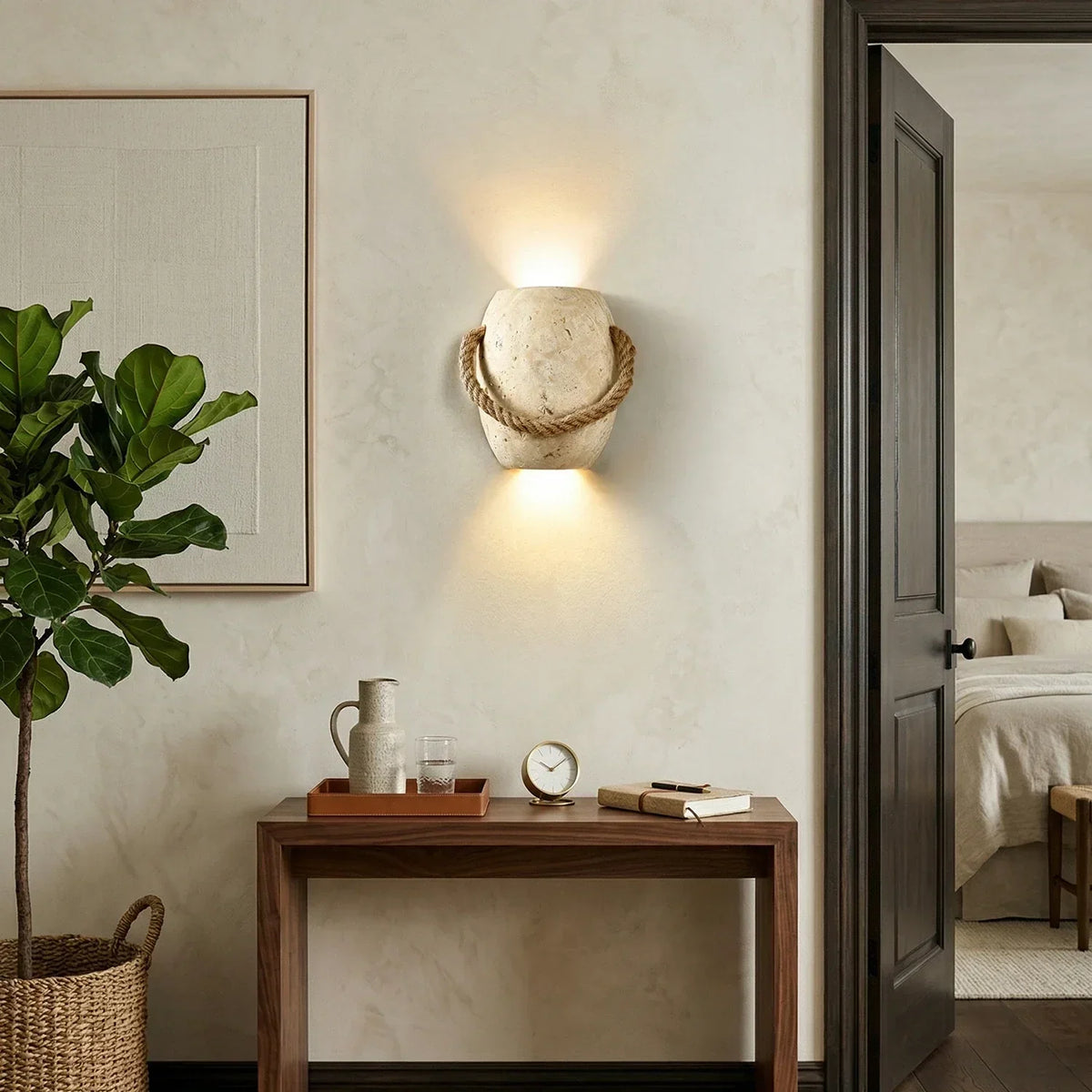 Travertine Coastal Rope Art Wall Lamp – Travertine detail 10