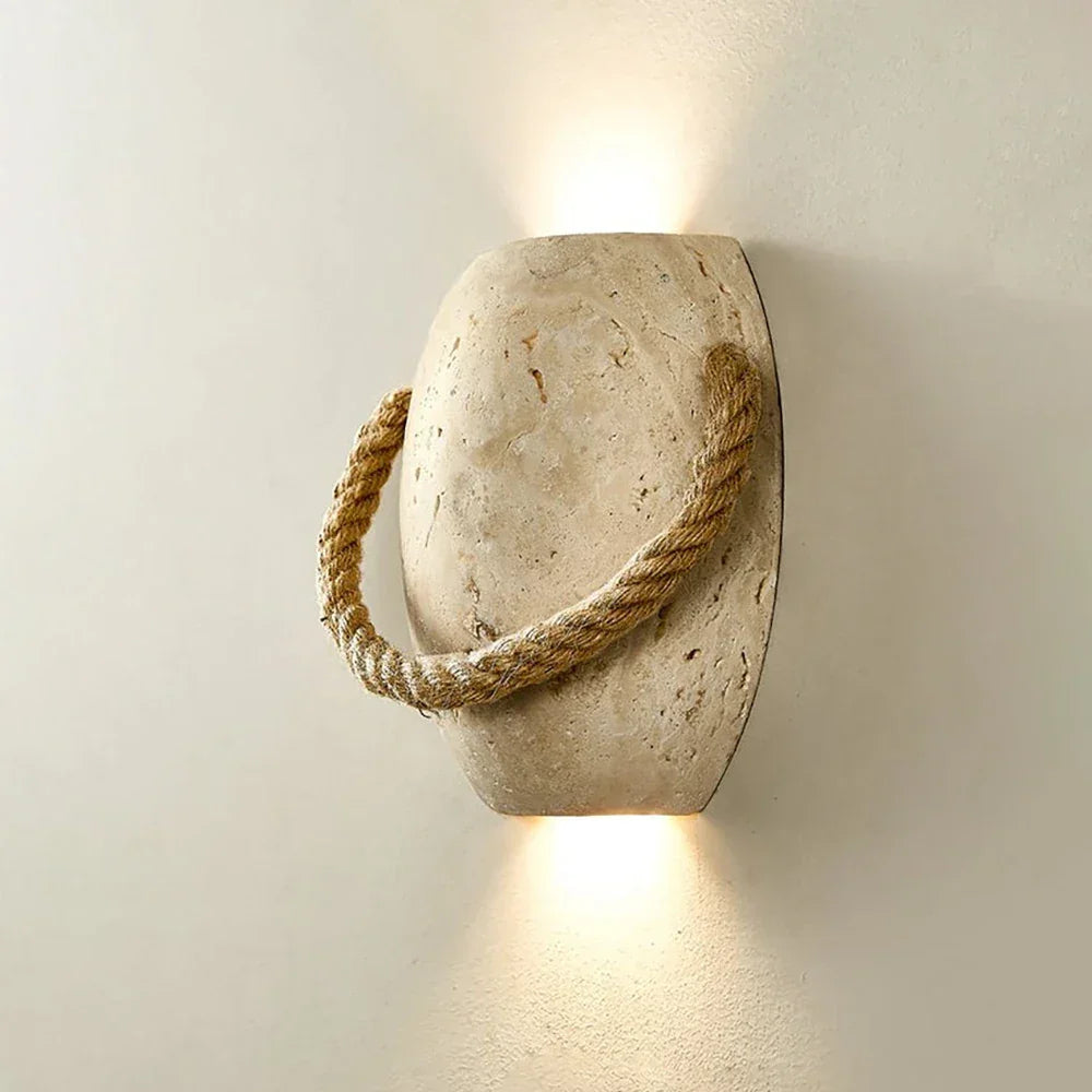 Travertine Coastal Rope Art Wall Lamp – Travertine detail 12