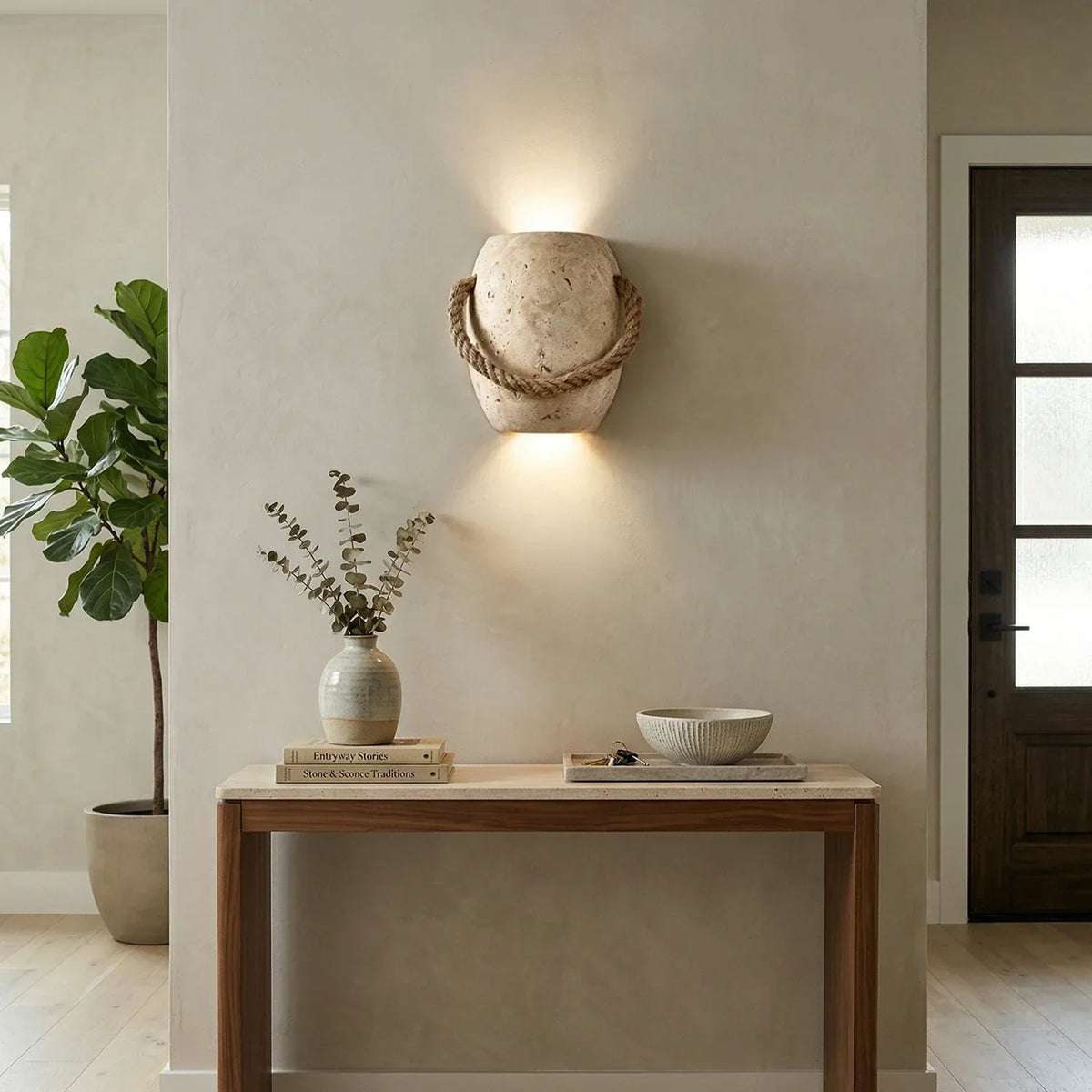 Travertine Coastal Rope Art Wall Lamp – Travertine detail 8