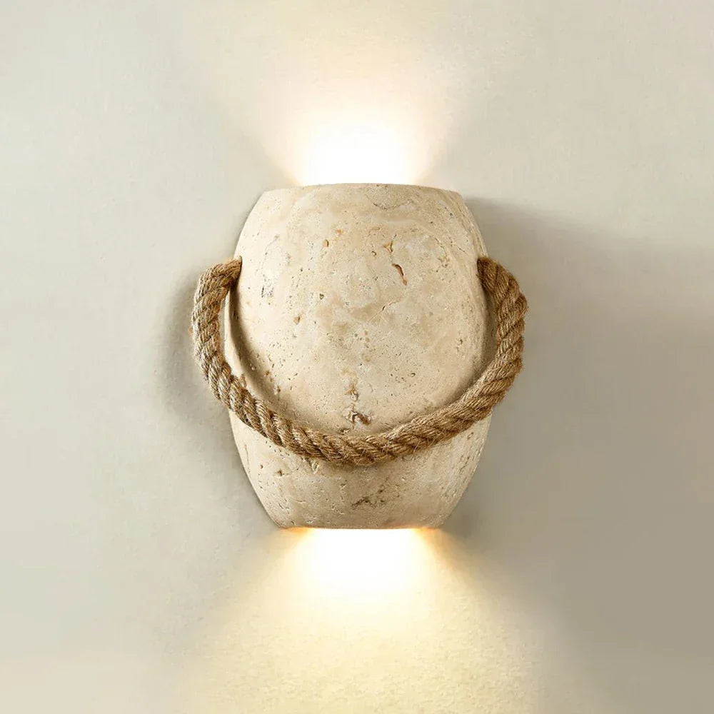 Travertine Coastal Rope Art Wall Lamp – Travertine detail 13