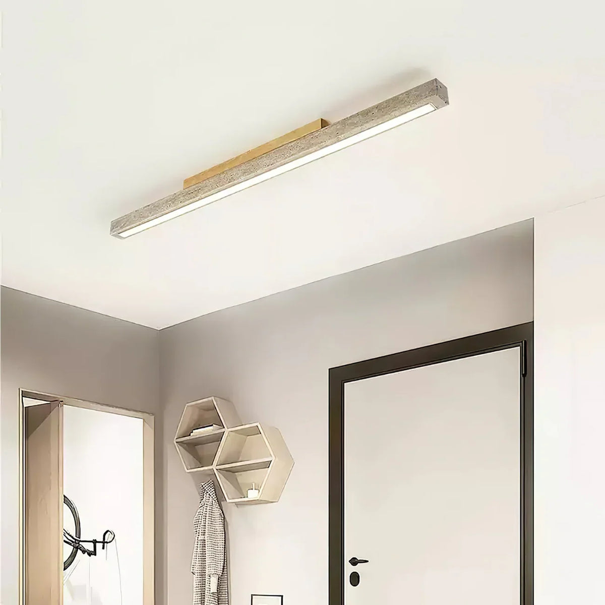 Travertine Column Rectangle Ceiling Light – Travertine detail 4
