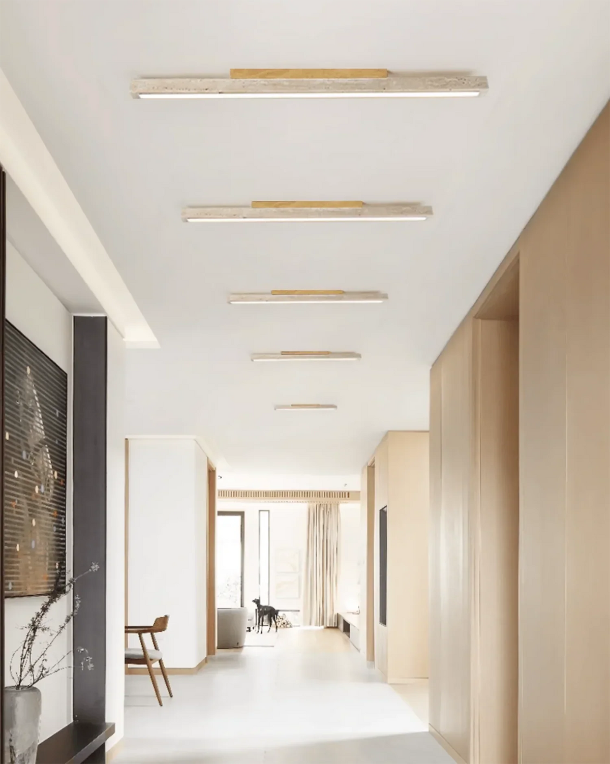 Travertine Column Rectangle Ceiling Light – Travertine detail 6