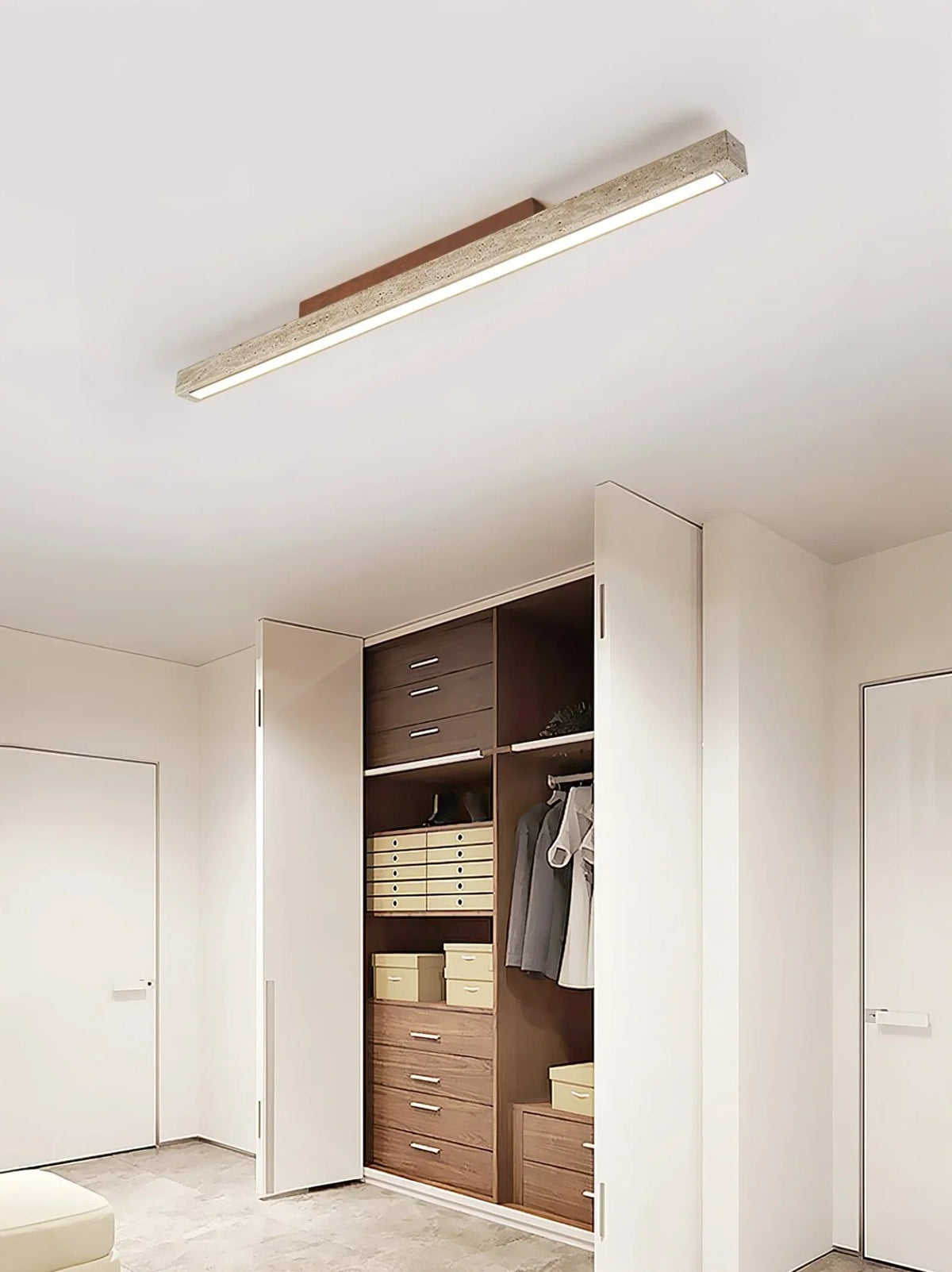 Travertine Column Rectangle Ceiling Light – Travertine detail 7