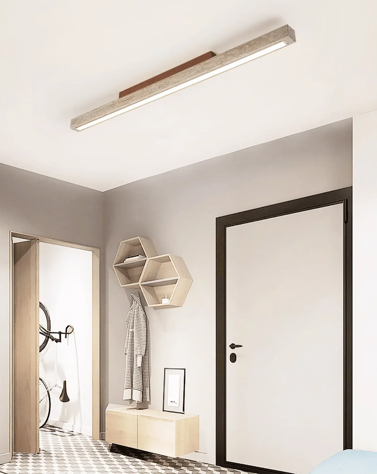 Travertine Column Rectangle Ceiling Light – Travertine detail 8