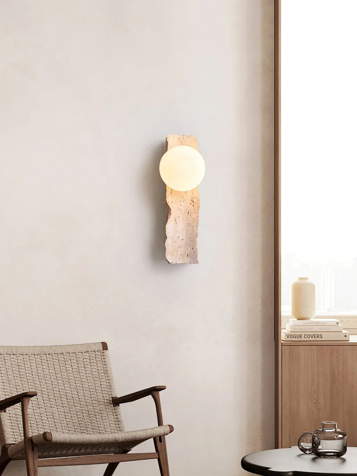 Travertine Daith Irregulate Wall Lamp – Travertine detail 4