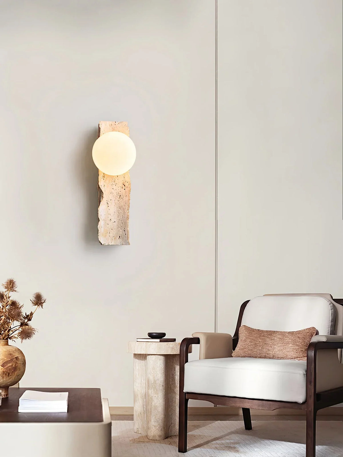 Travertine Daith Irregulate Wall Lamp – Travertine detail 5