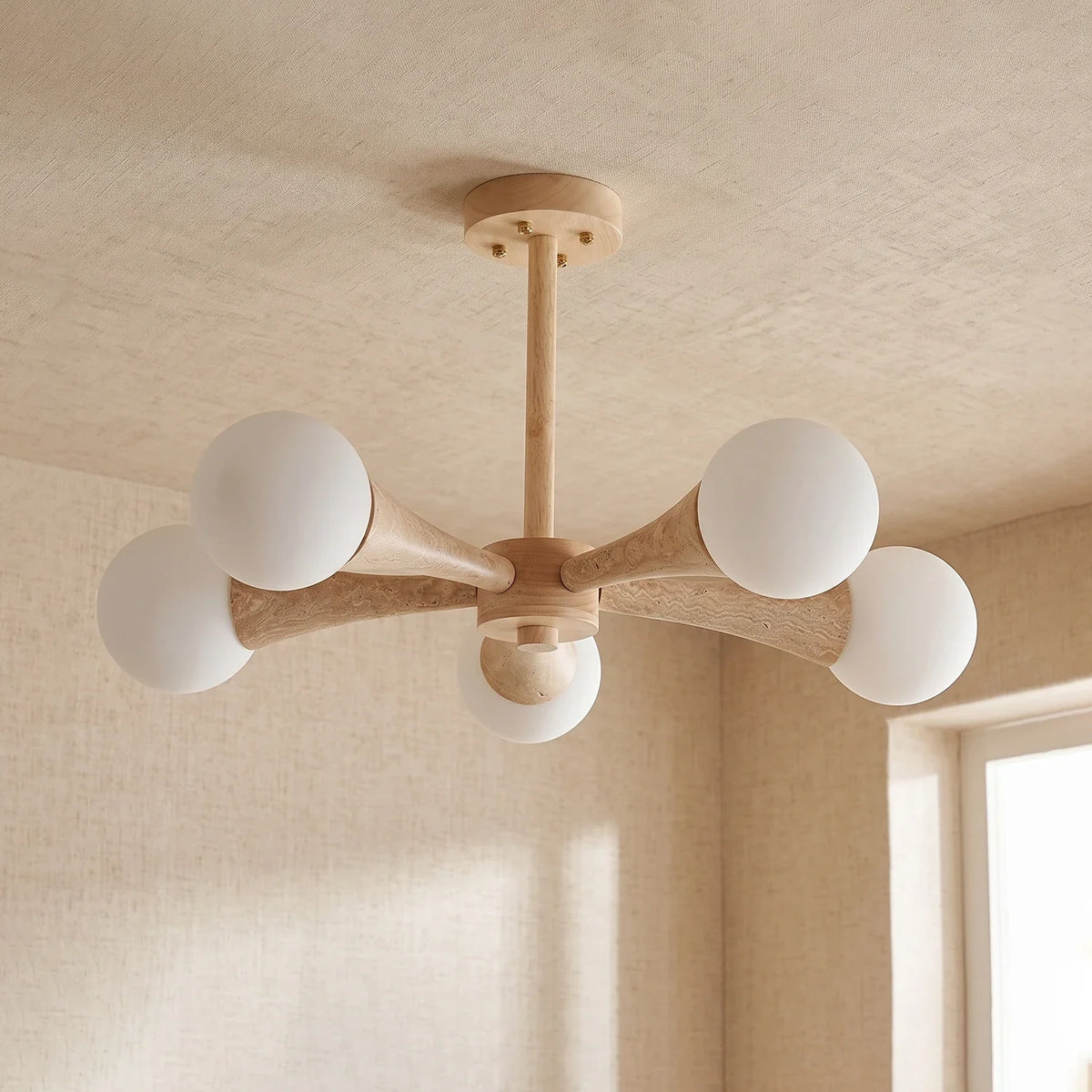 Travertine Hedra Chandelier – Travertine detail 18