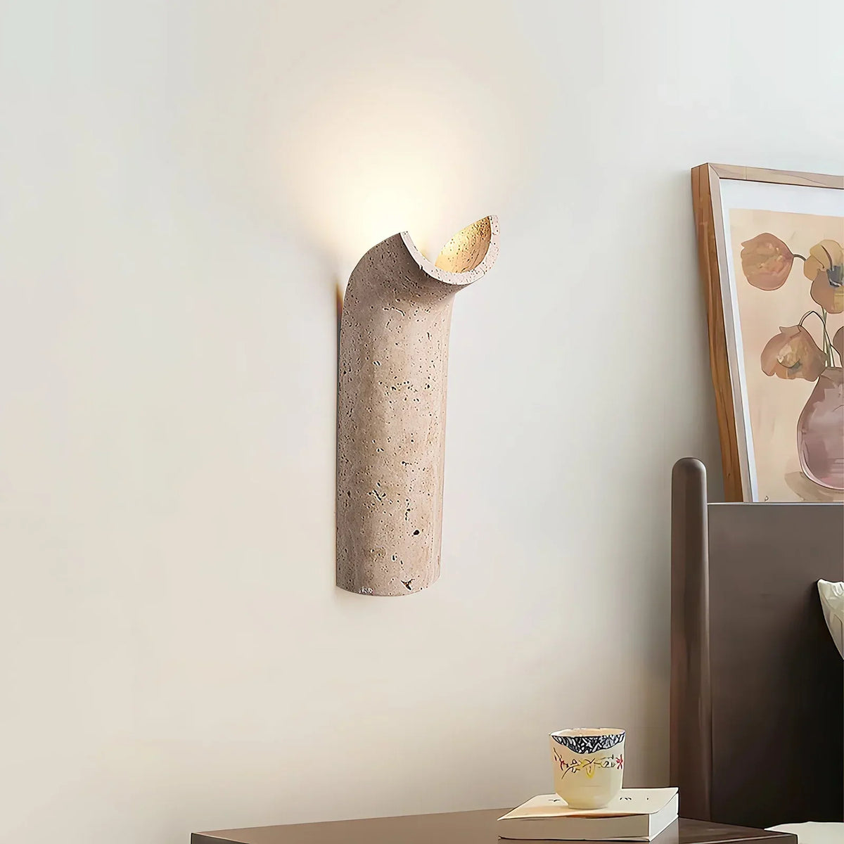 Travertine Hobart Wall Lamp – Travertine detail 2