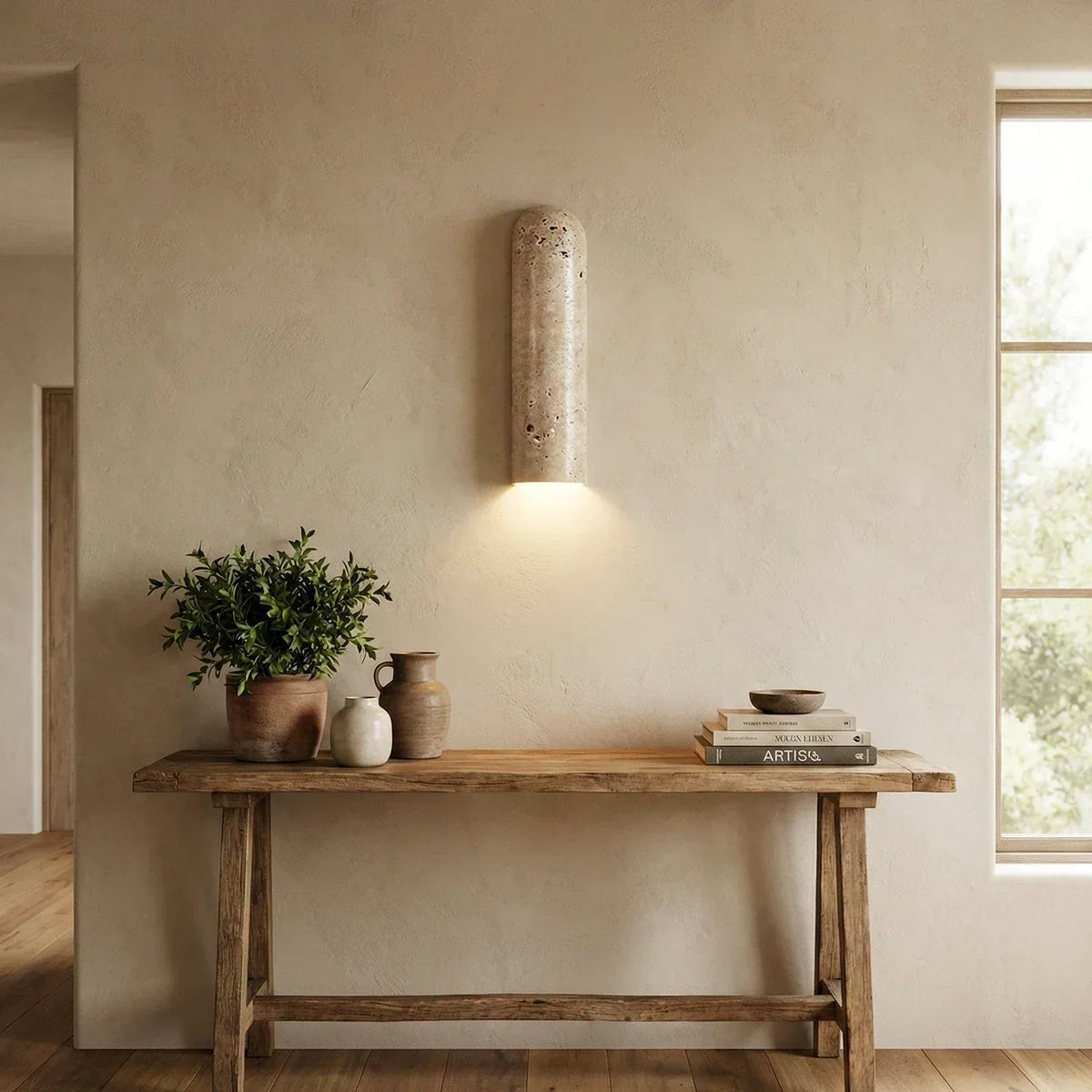 Travertine Lina Wall Light – Travertine detail 2
