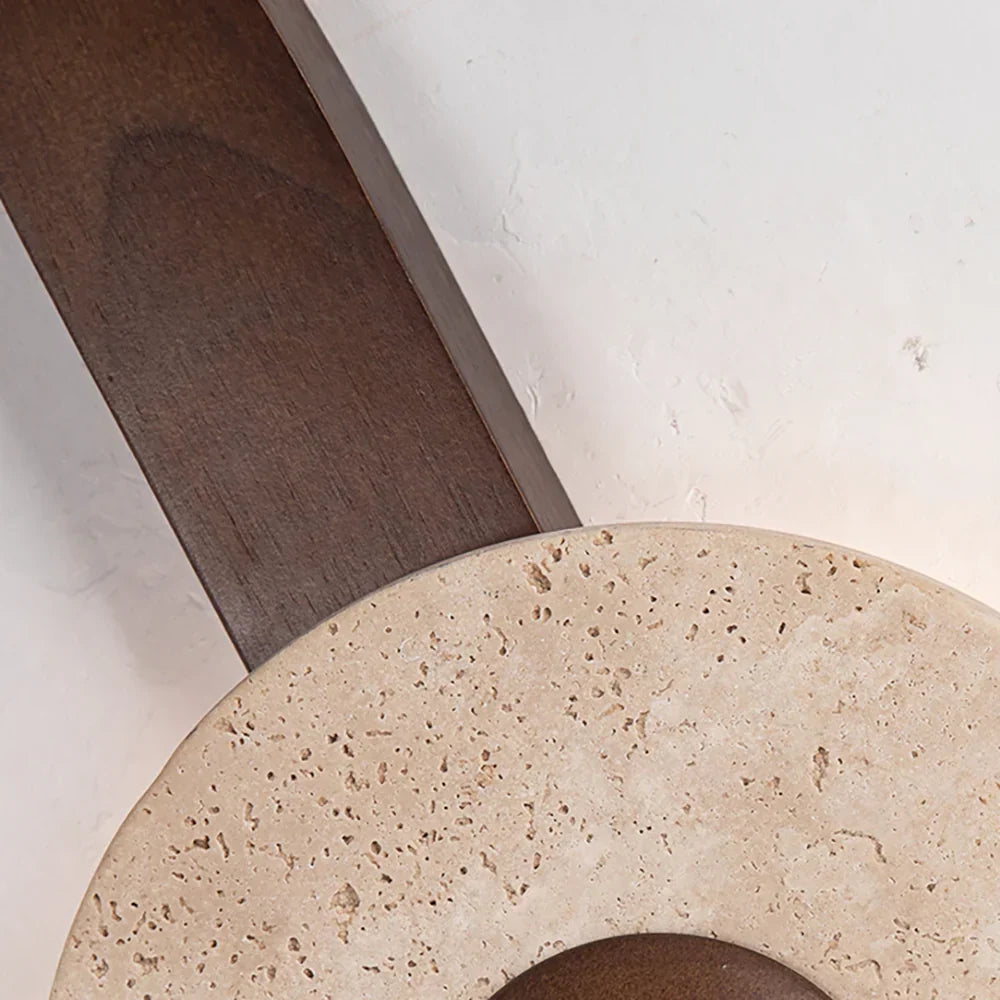 Travertine Lunar Wood Wall Lamp – Travertine detail 10
