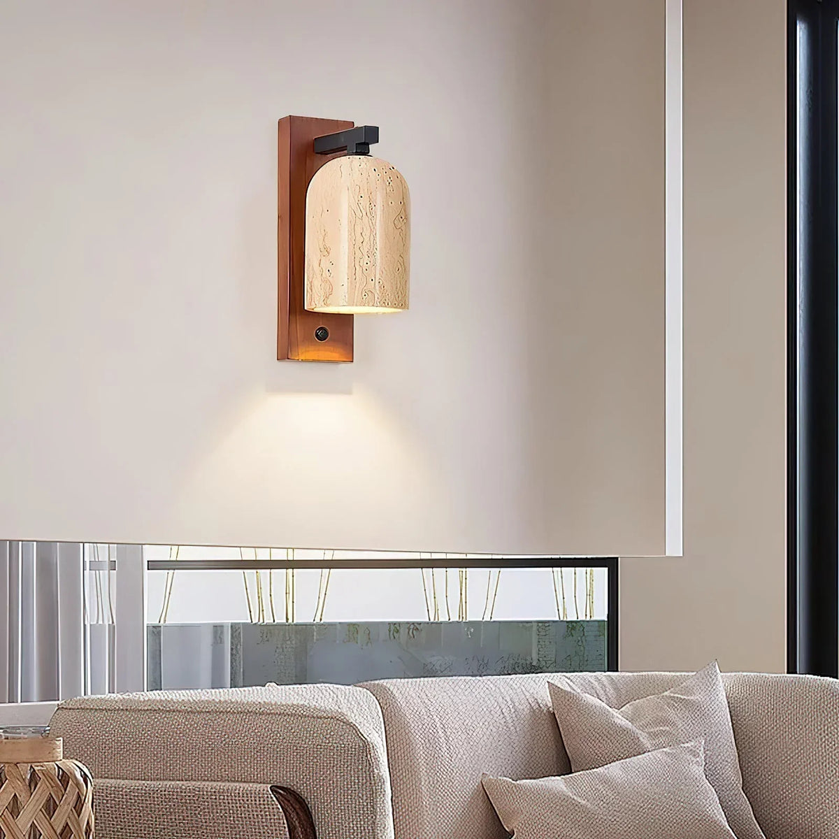 Travertine Mirabelle Wall Lamp – Travertine detail 3