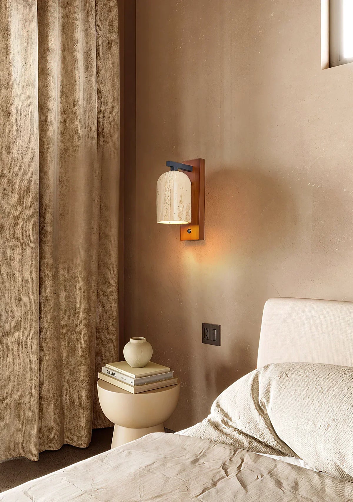 Travertine Mirabelle Wall Lamp – Travertine detail 10