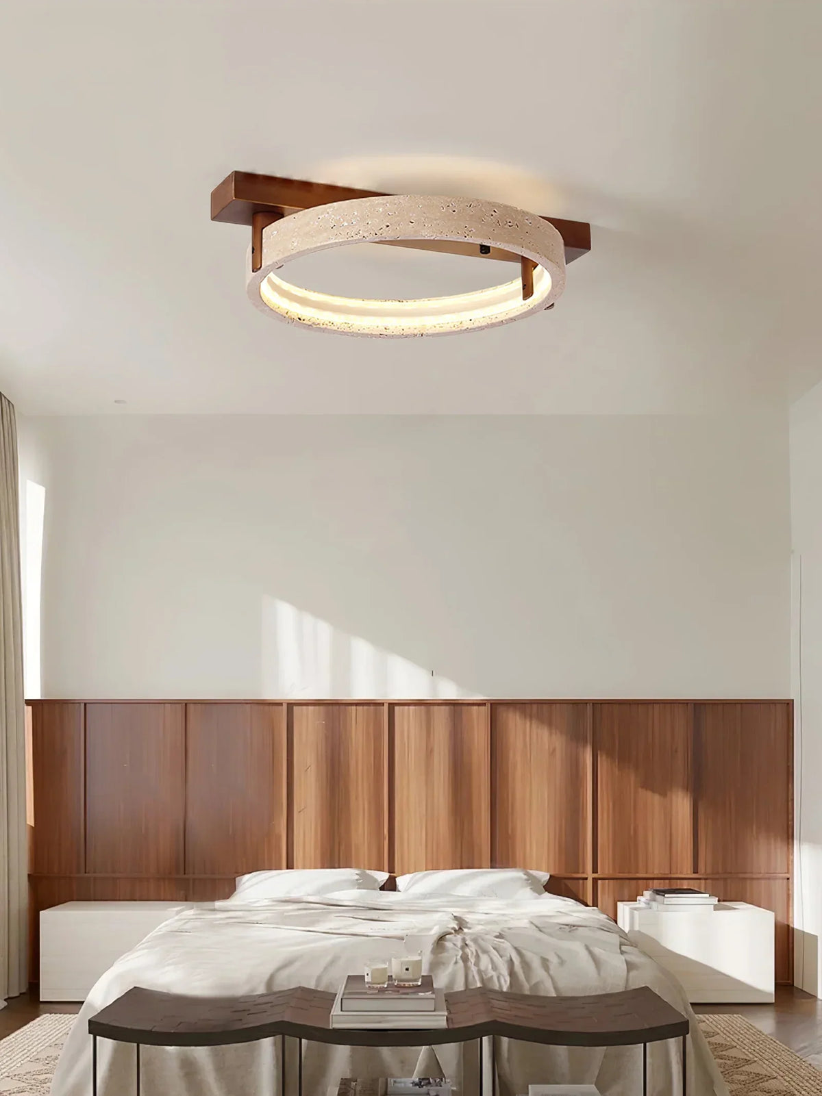 Travertine Ring Horizon Circular Ceiling Lamp – Travertine detail 6