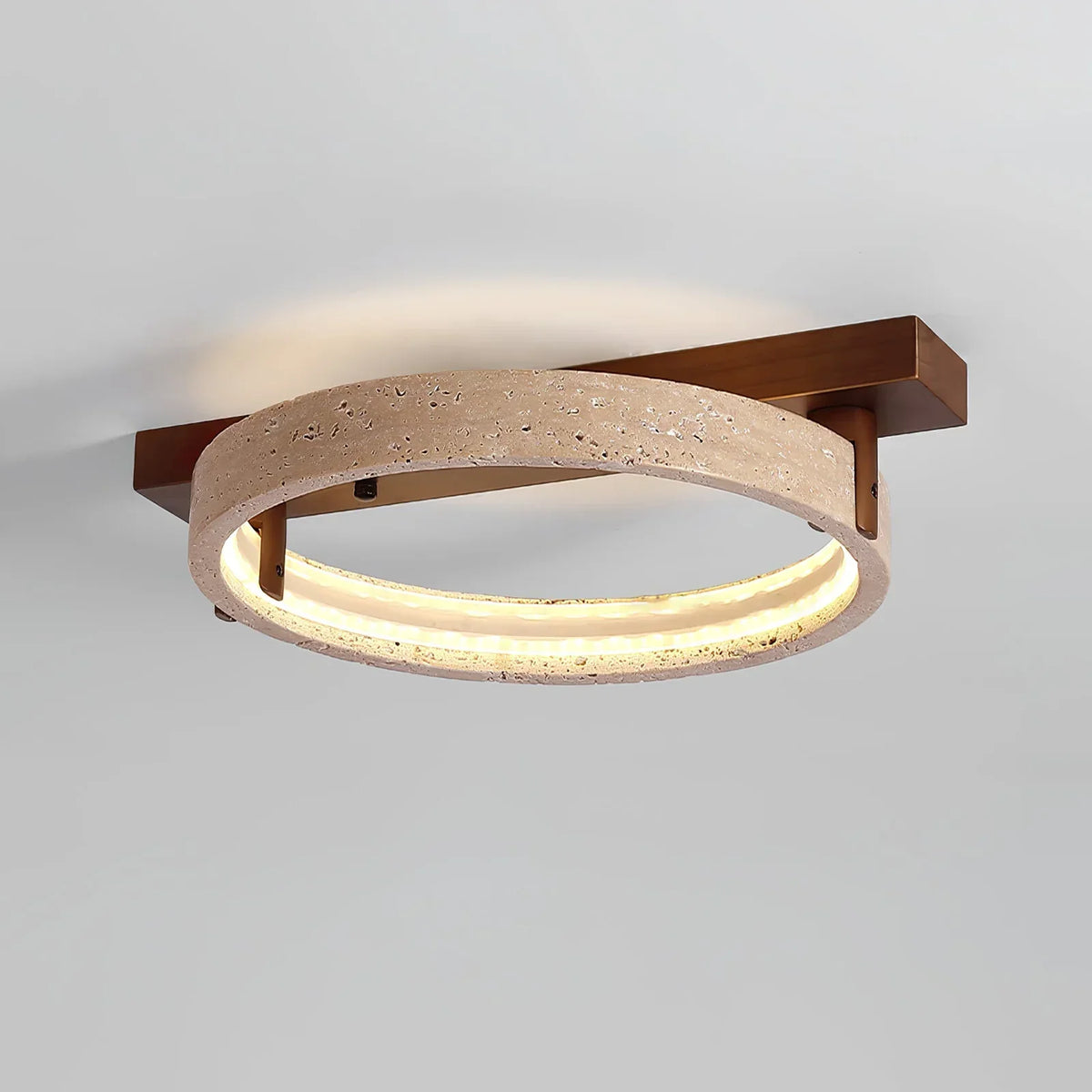 Travertine Ring Horizon Circular Ceiling Lamp – Travertine detail 11