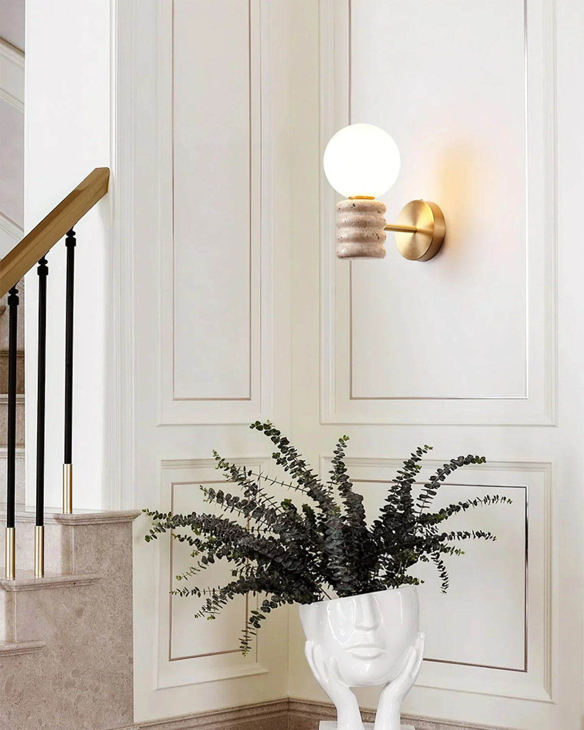 Travertine Romus Wall Lamp – Travertine detail 7