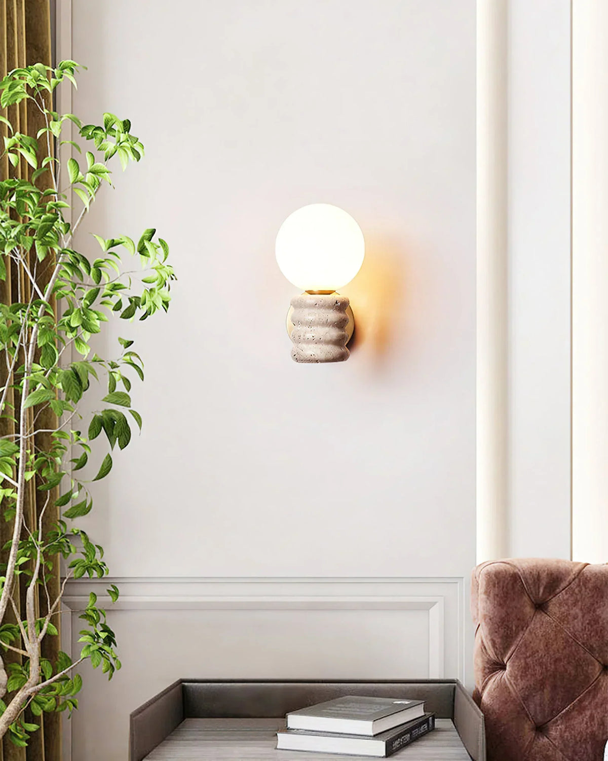 Travertine Romus Wall Lamp – Travertine detail 5