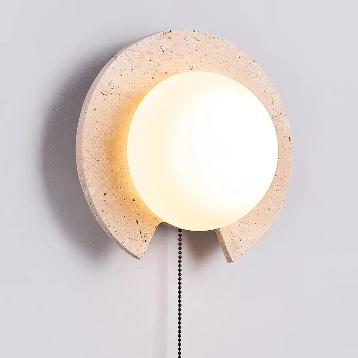 Travertine Round Solclip Wall Light – Travertine detail 8