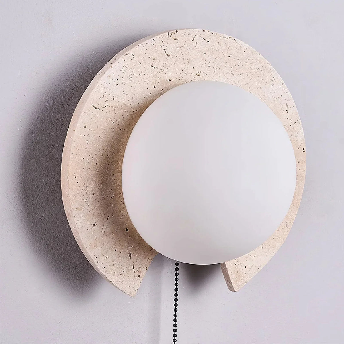 Travertine Round Solclip Wall Light – Travertine detail 9