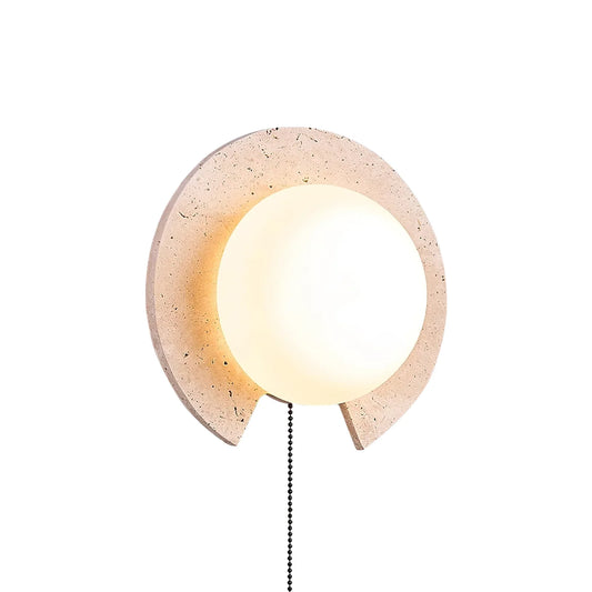 Travertine Round Solclip Wall Light