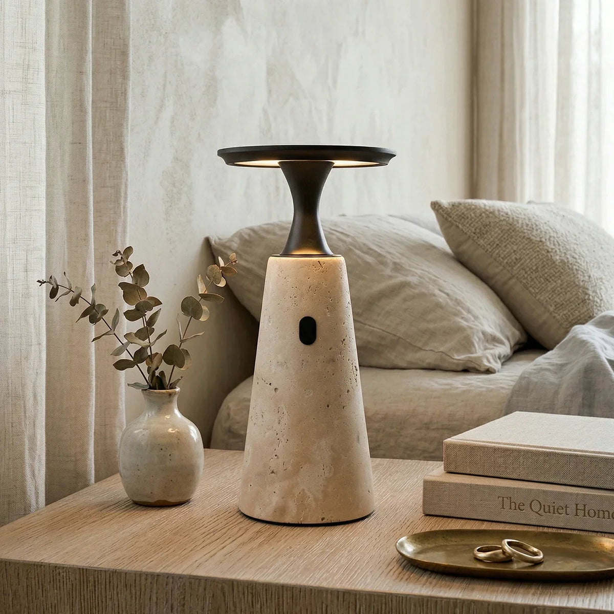 Travertine Terrava Rechargeable Table Lamp – Travertine detail 11