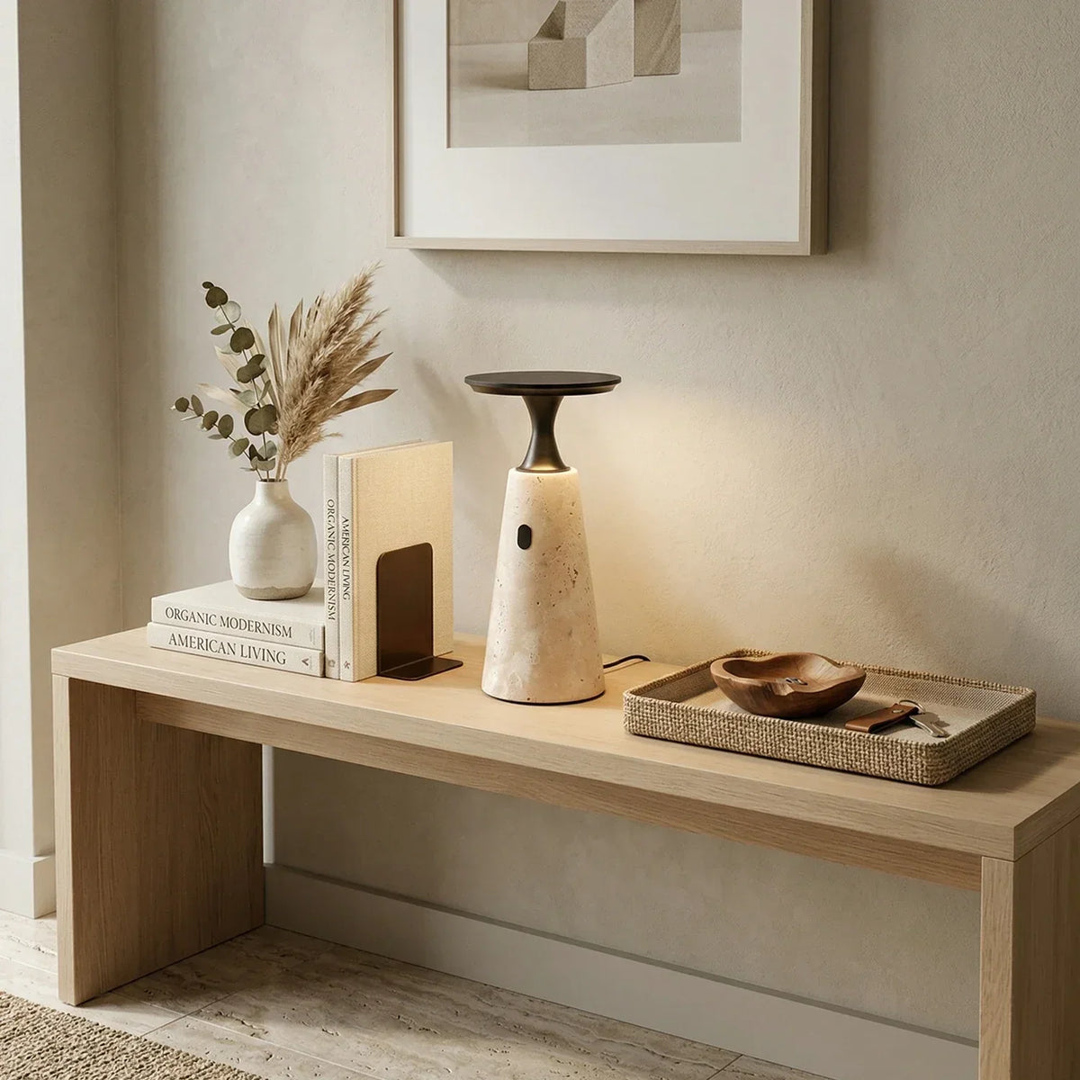 Travertine Terrava Rechargeable Table Lamp – Travertine detail 5