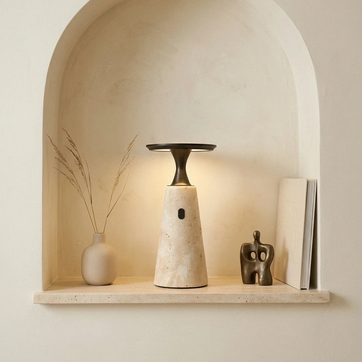 Travertine Terrava Rechargeable Table Lamp – Travertine detail 3