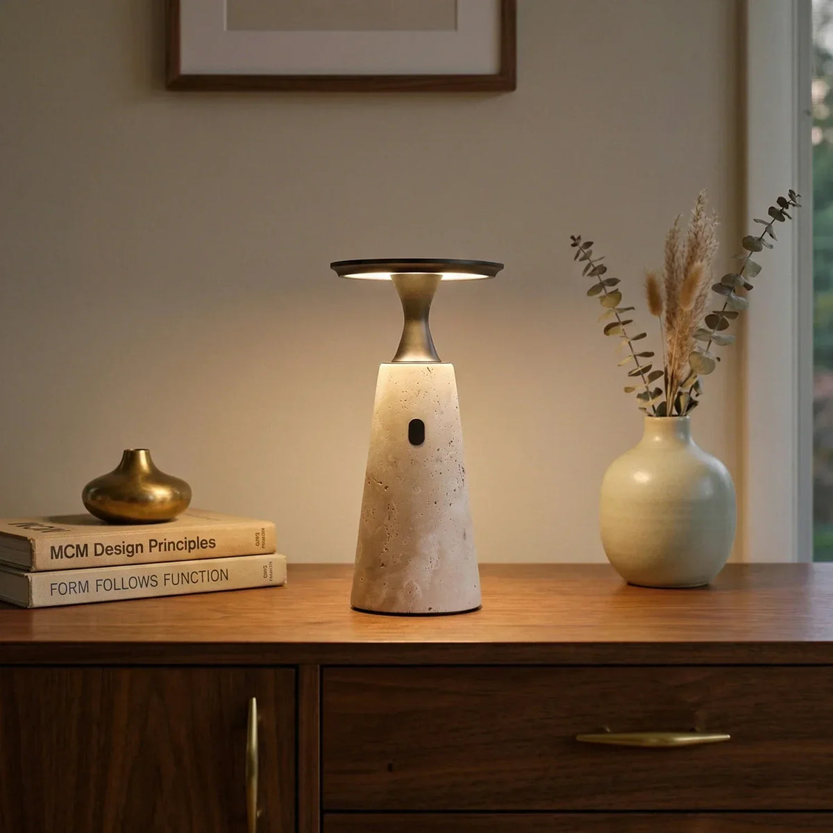 Travertine Terrava Rechargeable Table Lamp – Travertine detail 10