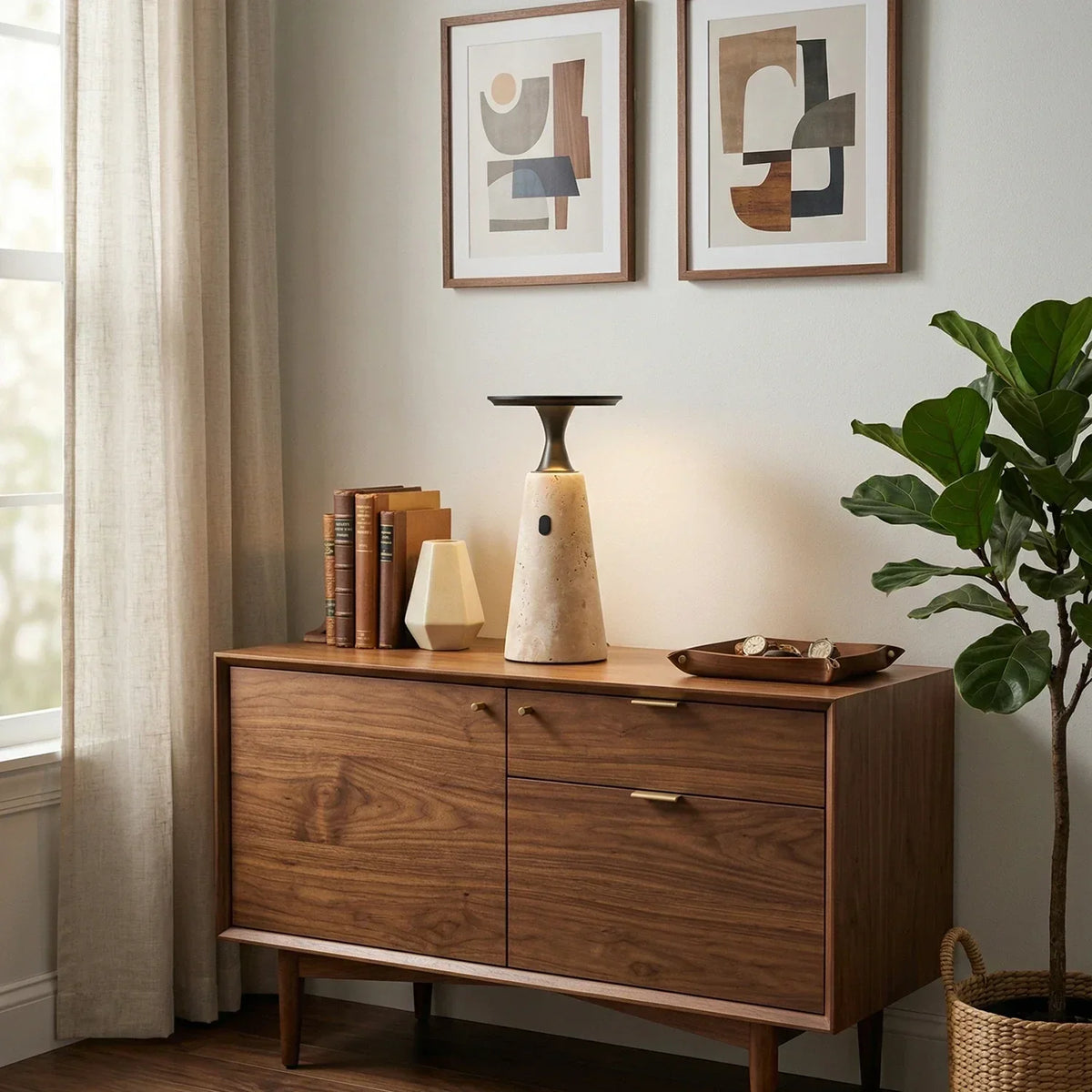 Travertine Terrava Rechargeable Table Lamp – Travertine detail 4