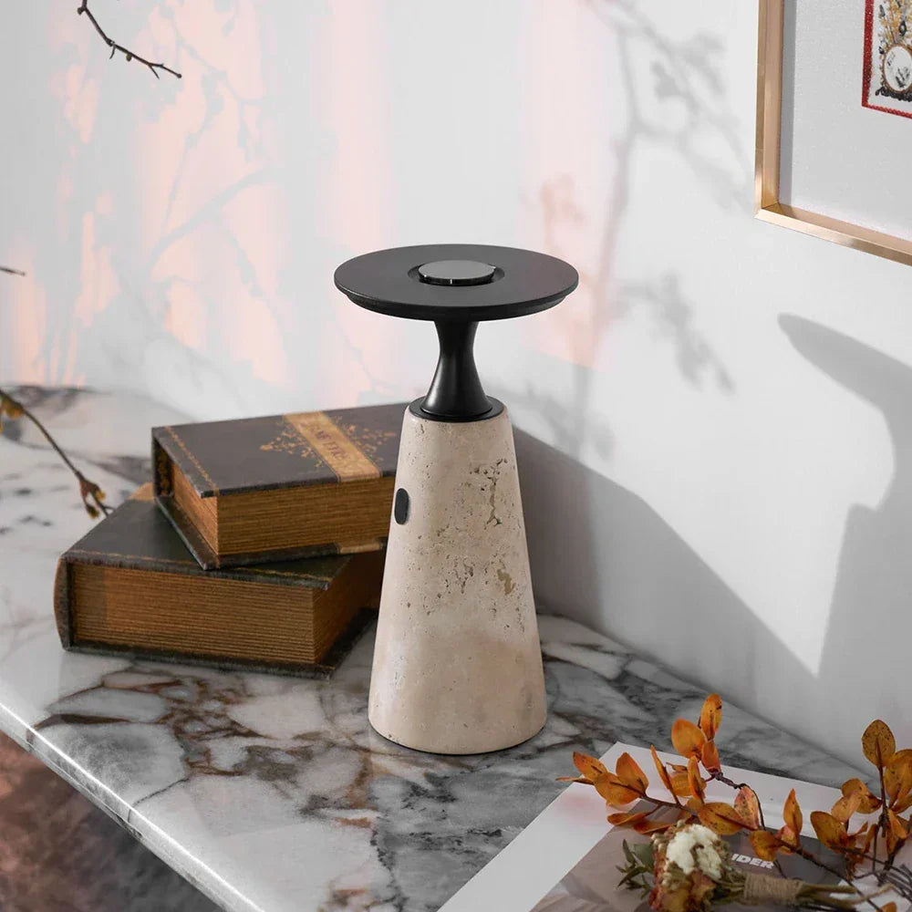 Travertine Terrava Rechargeable Table Lamp – Travertine detail 8