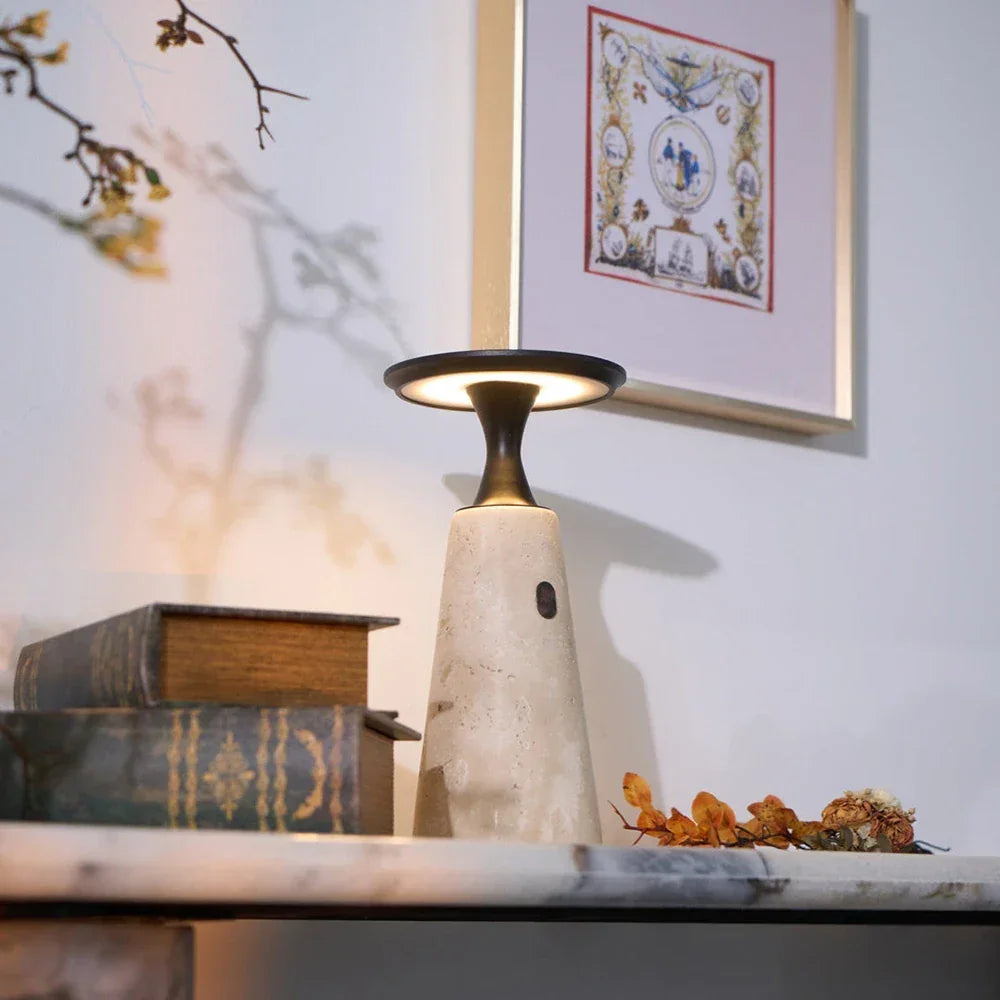 Travertine Terrava Rechargeable Table Lamp – Travertine detail 7
