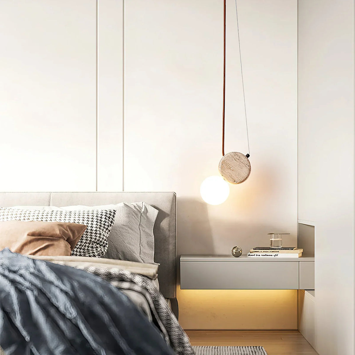 Travertine Tranquil Glow Pendant Lamp – Travertine detail 5