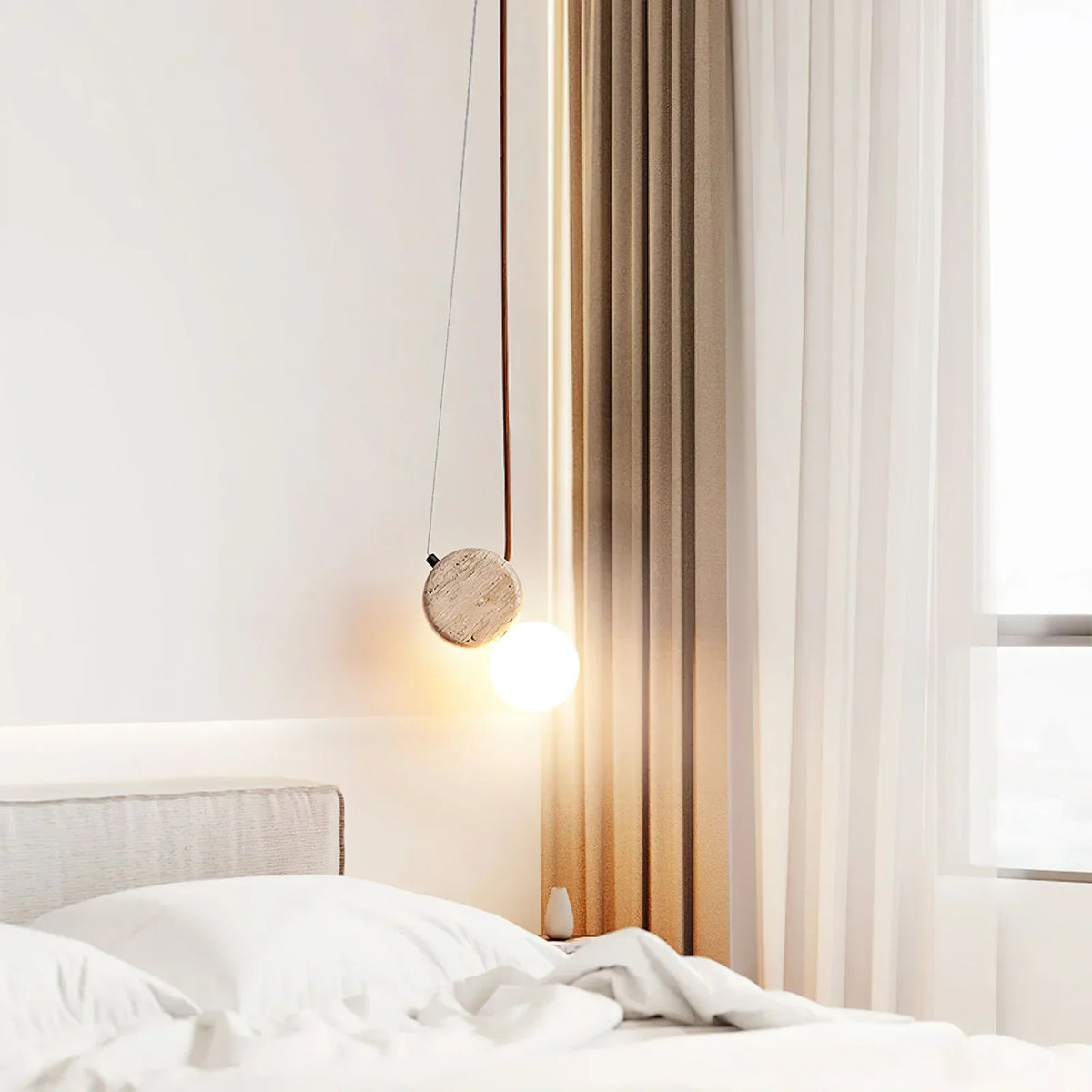 Travertine Tranquil Glow Pendant Lamp – Travertine detail 4