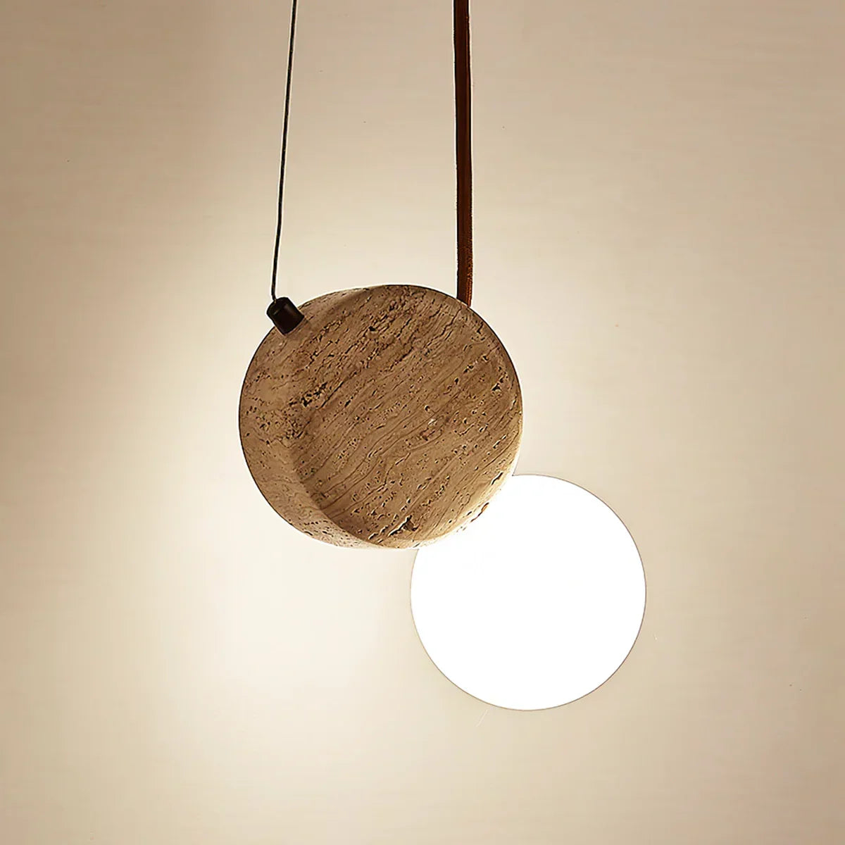 Travertine Tranquil Glow Pendant Lamp – Travertine detail 12