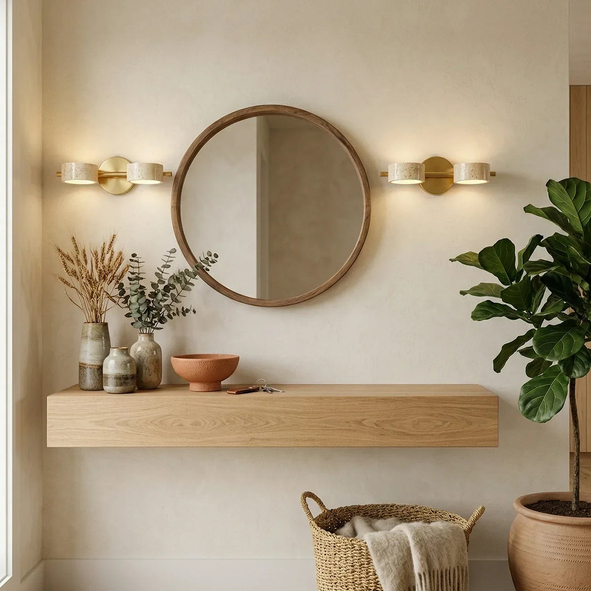 Travertine Traviso Beam Wall Sconce – Travertine detail 10