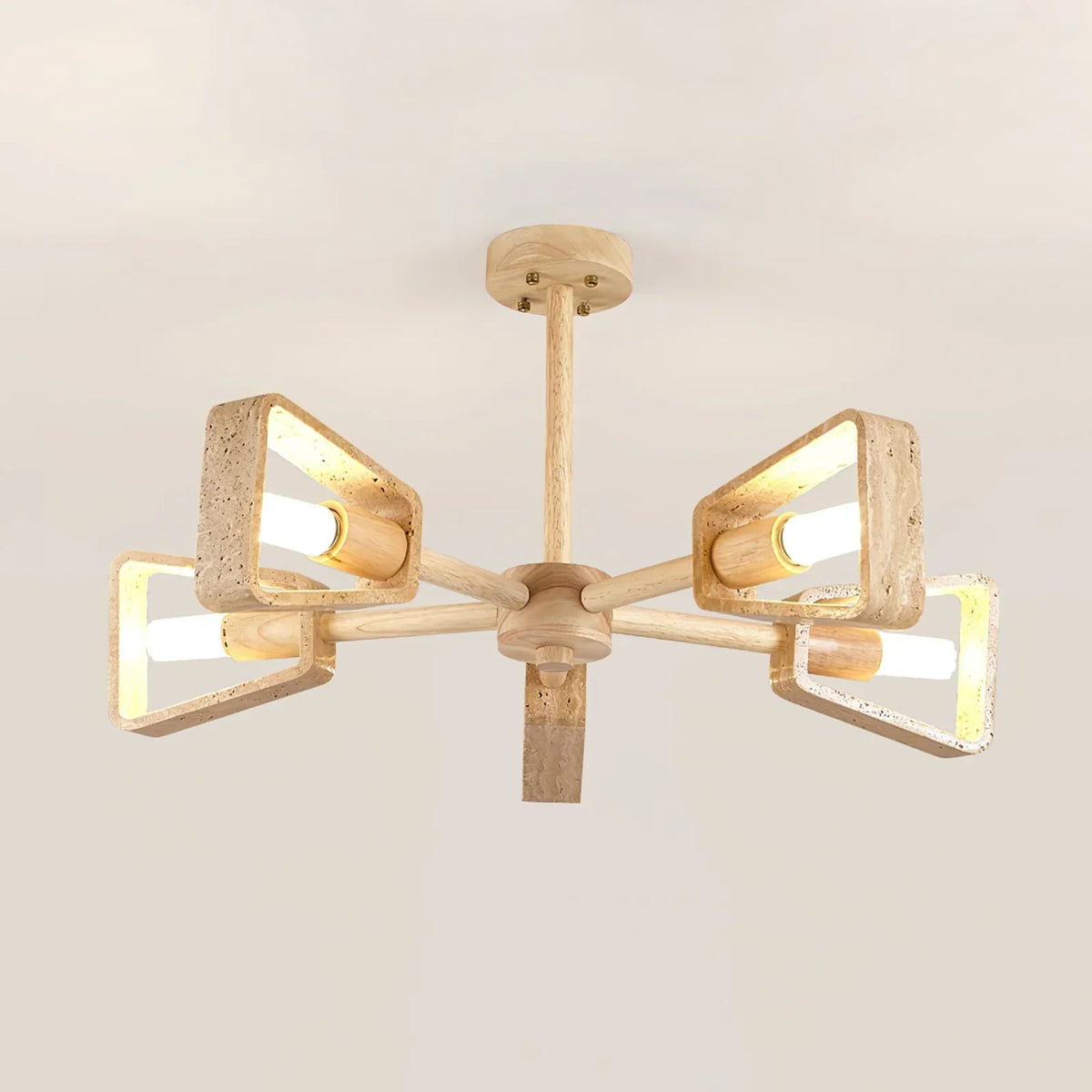 Travertone Geometry Elementa Travertine Chandelier – Travertine detail 15