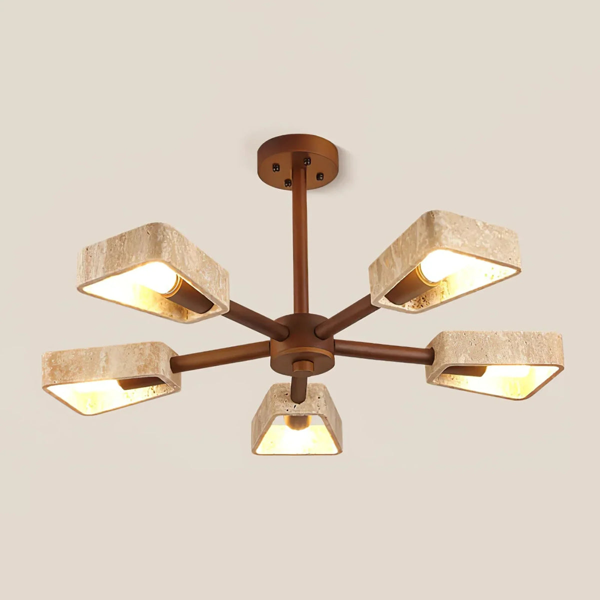 Travertone Geometry Elementa Travertine Chandelier – Travertine detail 18