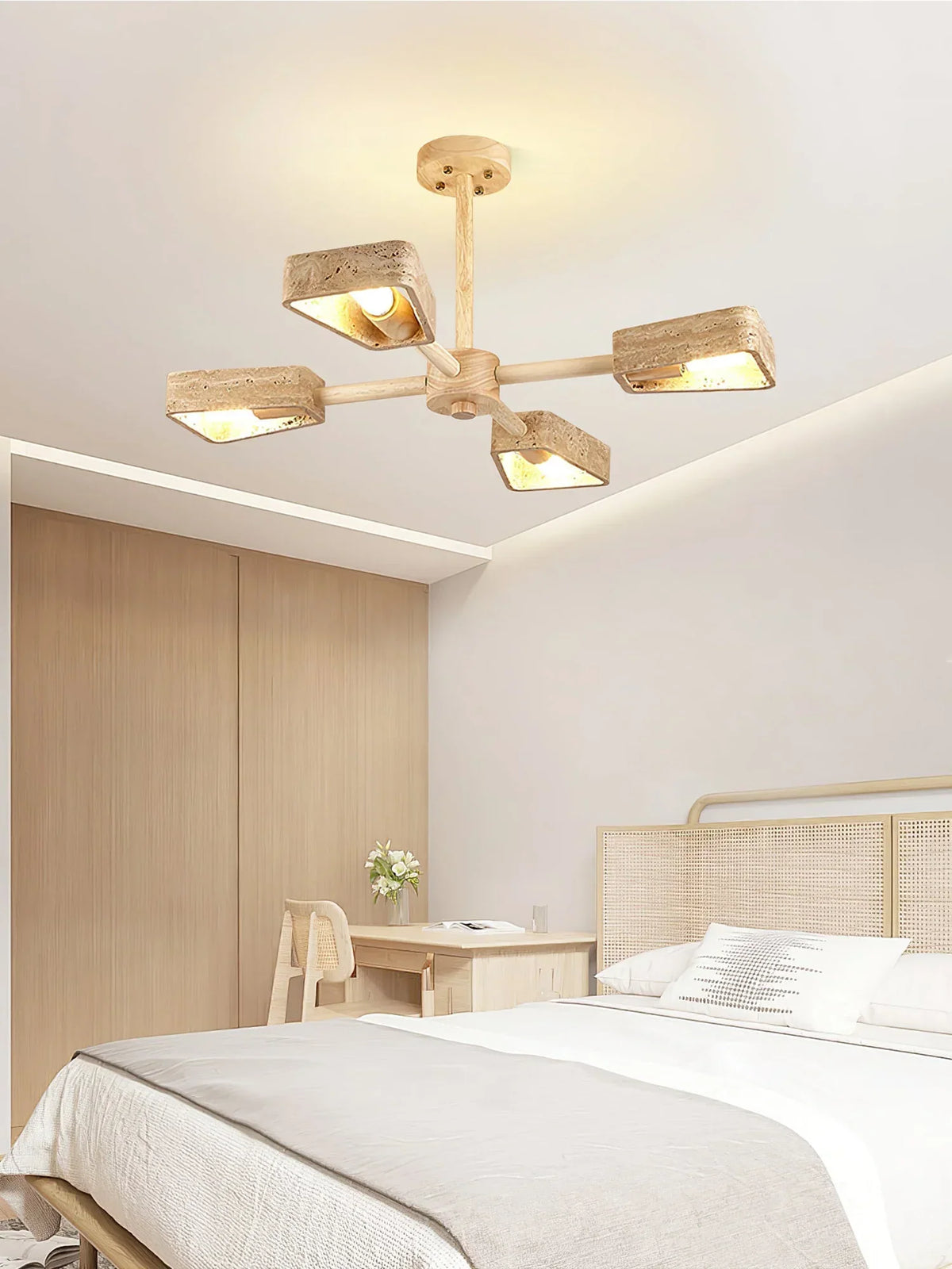 Travertone Geometry Elementa Travertine Chandelier – Travertine detail 9