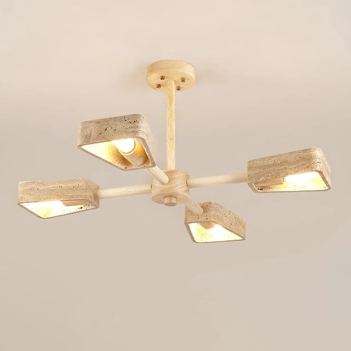 Travertone Geometry Elementa Travertine Chandelier – Travertine detail 13