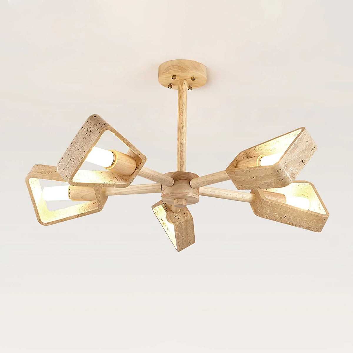 Travertone Geometry Elementa Travertine Chandelier – Travertine detail 17