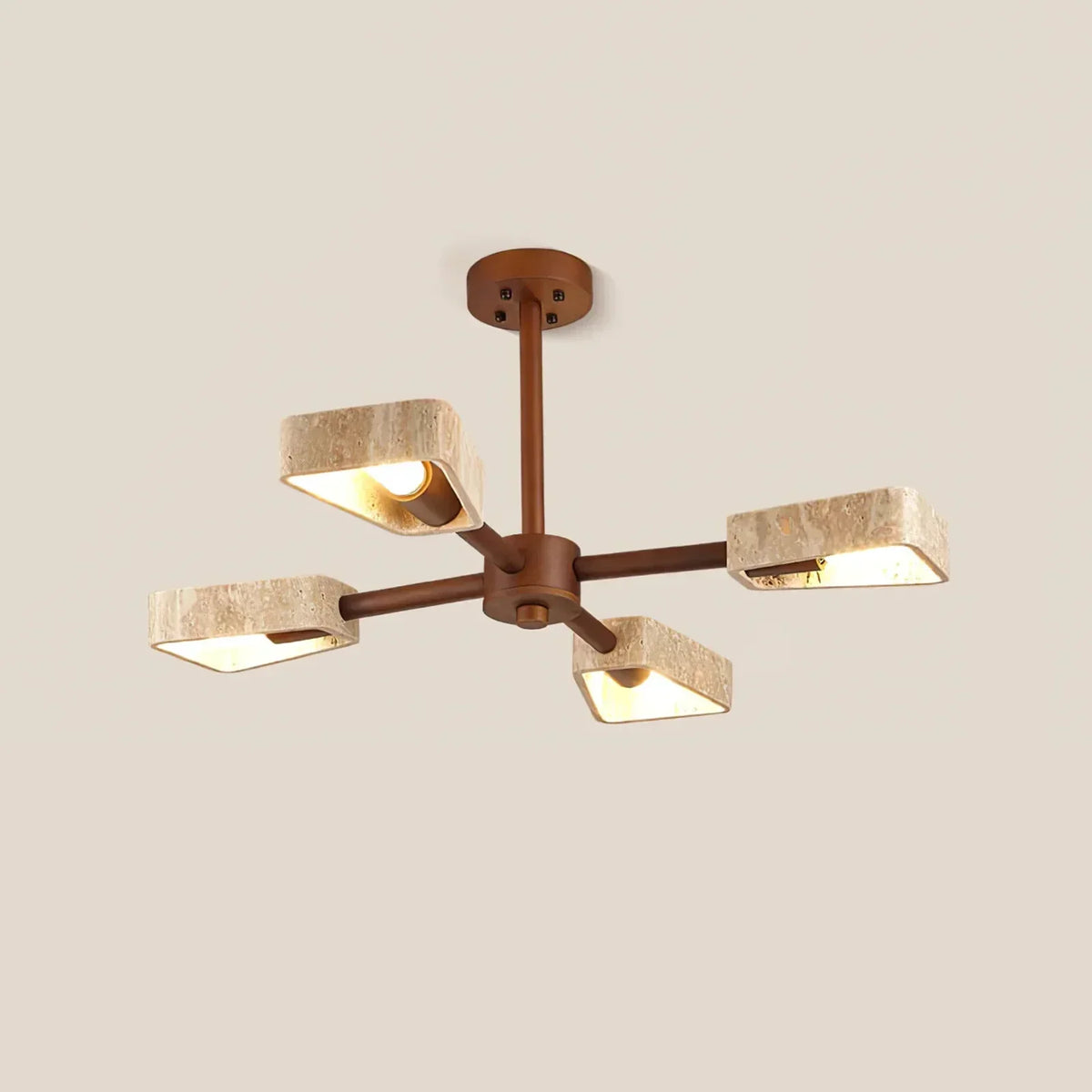 Travertone Geometry Elementa Travertine Chandelier – Travertine detail 14