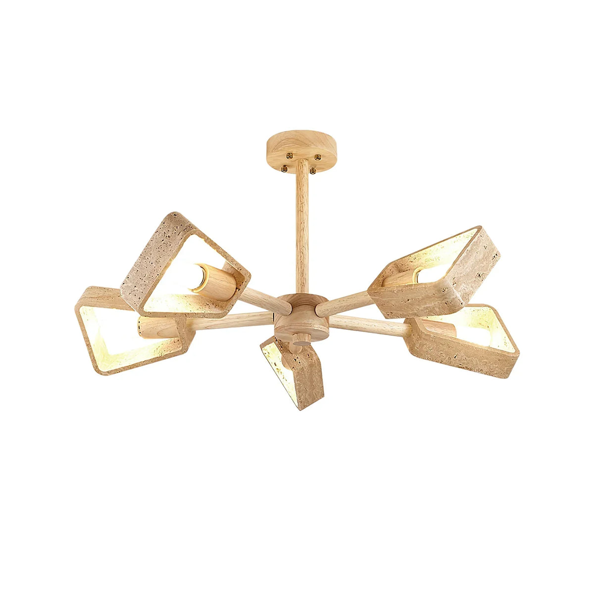 Travertone Geometry Elementa Travertine Chandelier – Travertine detail 20