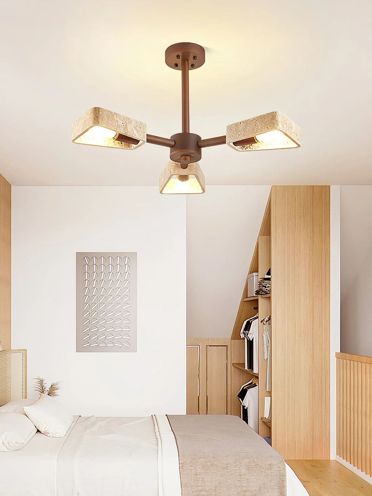 Travertone Geometry Elementa Travertine Chandelier – Travertine detail 8