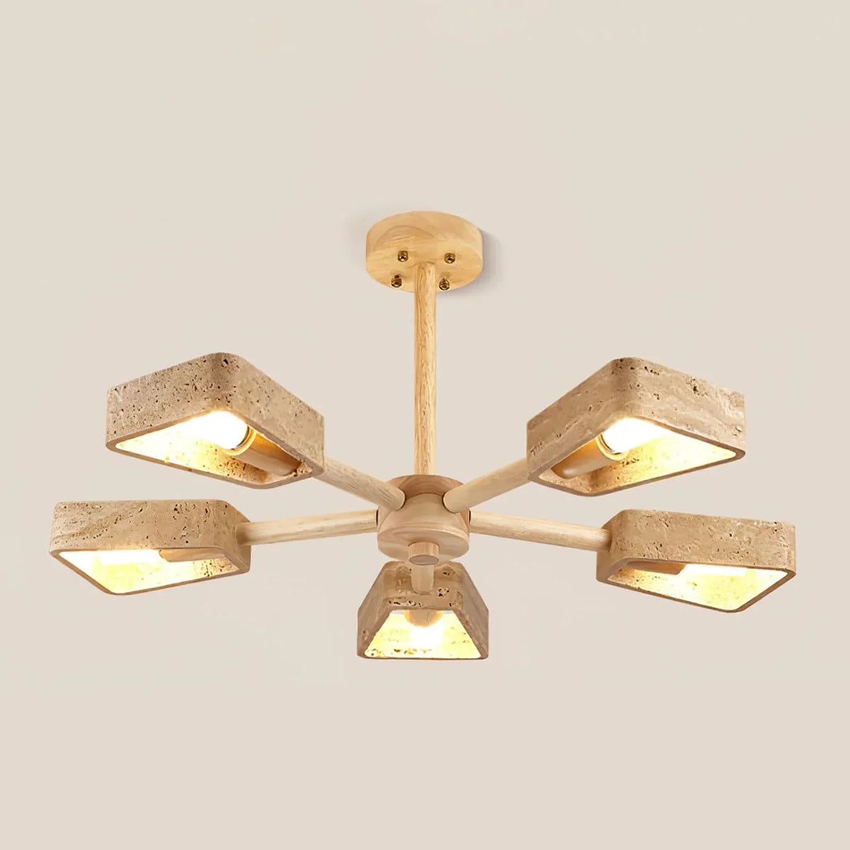 Travertone Geometry Elementa Travertine Chandelier – Travertine detail 16