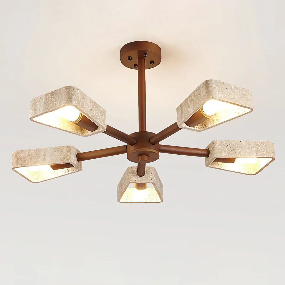 Travertone Geometry Elementa Travertine Chandelier – Travertine detail 19