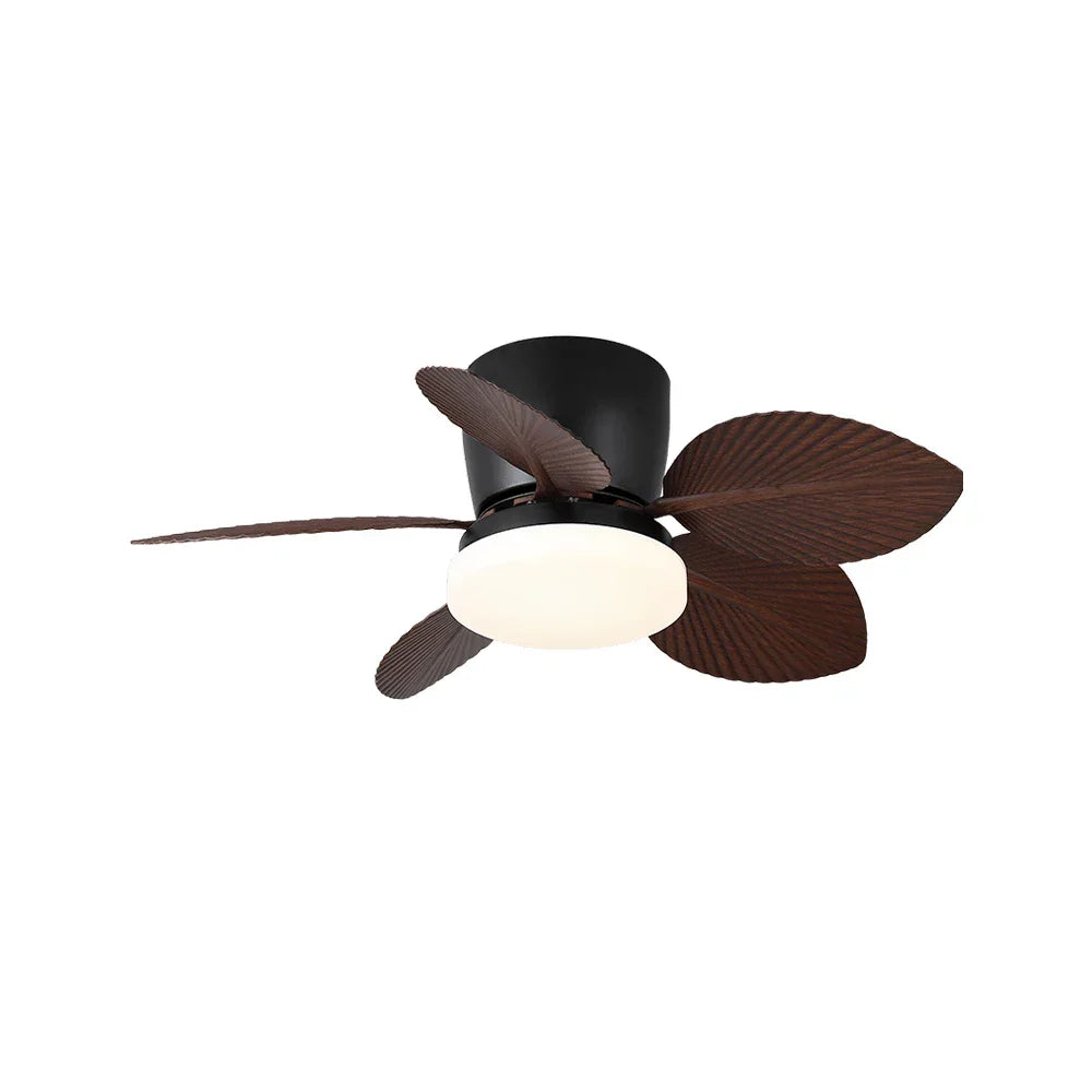 Tropical Palm Five-Blade Copper Ceiling Fan Light